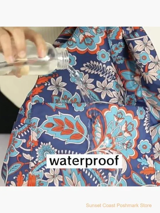 Waterproof Drawstring Backpack with Zipper Pockets Gym Travel Bag - Picture 5 of 7